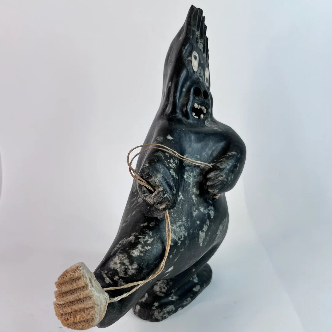 Judas Ullulaq, Sculpture Of An Inuit Shaman Capturing A Spirit-photo-5