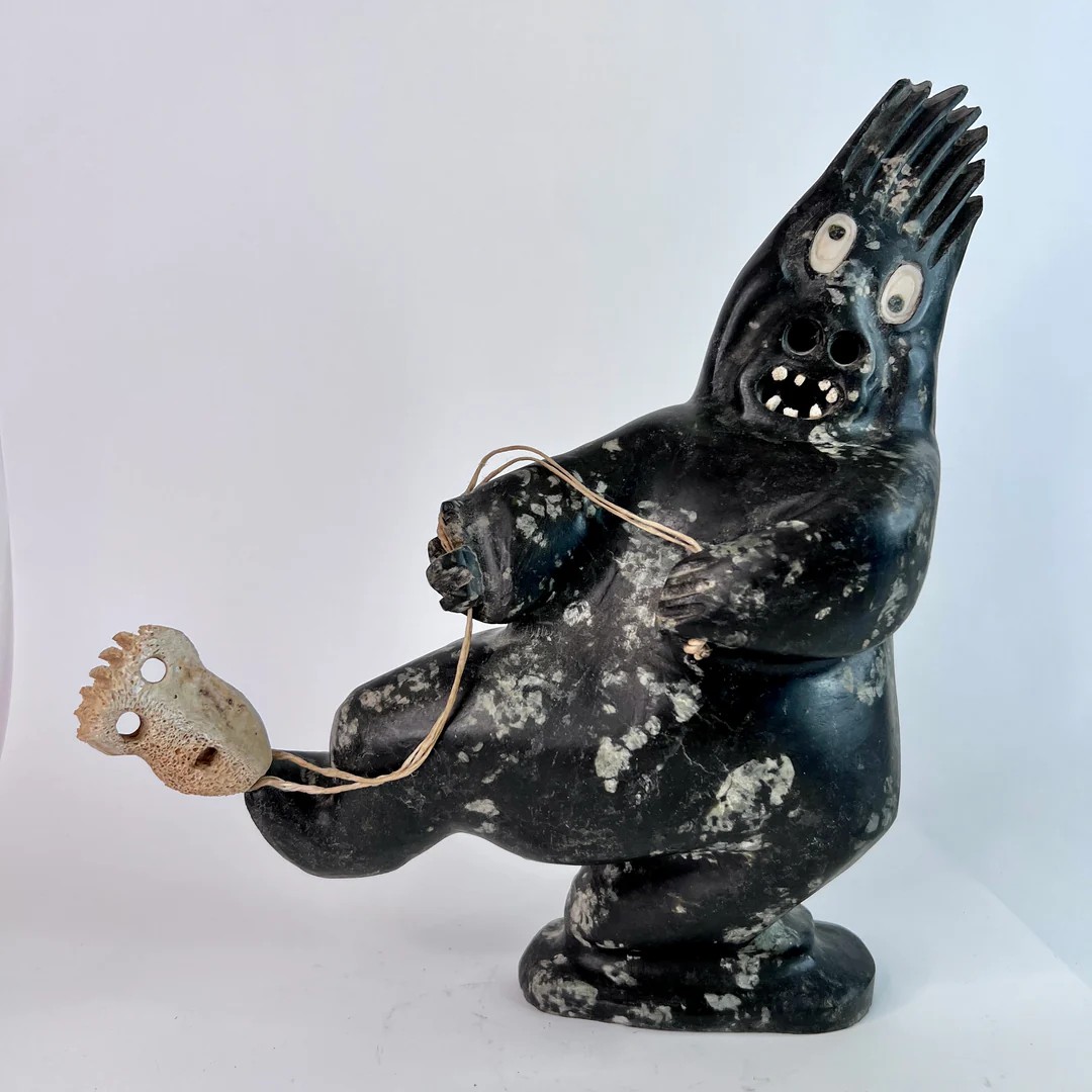 Judas Ullulaq, Sculpture Of An Inuit Shaman Capturing A Spirit