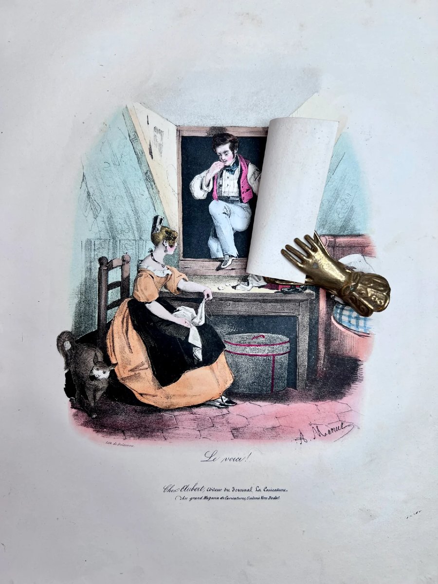 Collection Of Hand-colored Lithographs-photo-2