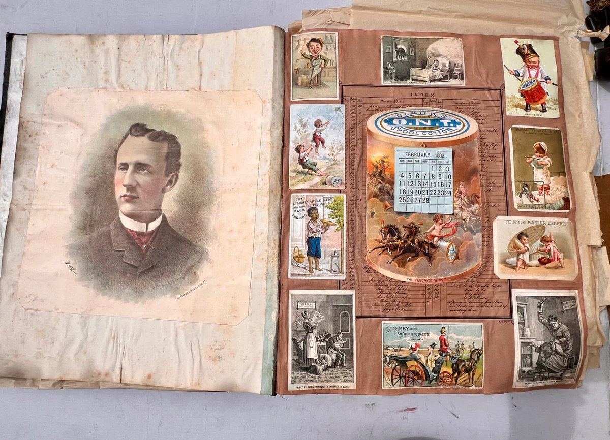 Grand album de cartes commerciales américaines victoriennes-photo-4