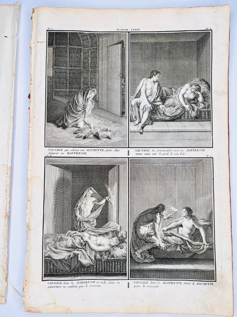 Rituels des Amérindiens 1746 Estampes originales-photo-2