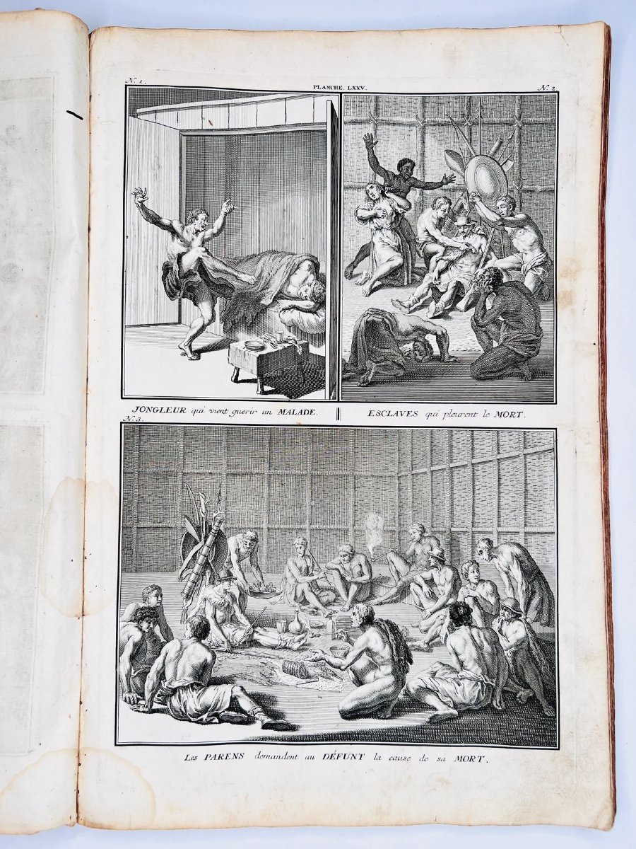 Rituels des Amérindiens 1746 Estampes originales-photo-4