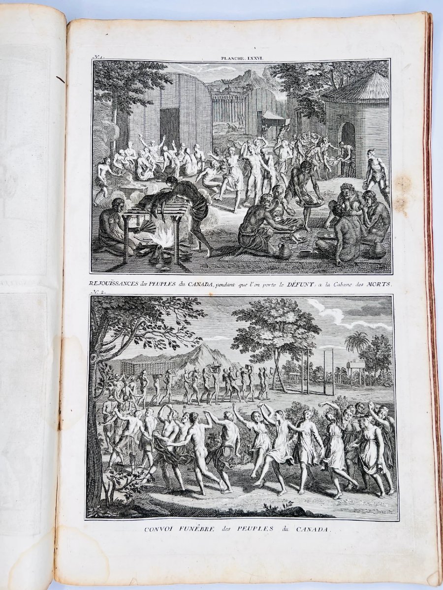 Rituels des Amérindiens 1746 Estampes originales-photo-1