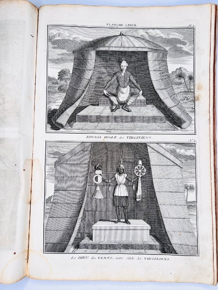 Rituels des Amérindiens 1746 Estampes originales-photo-2