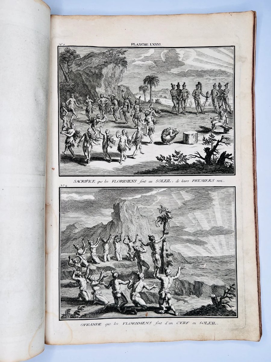 Rituels des Amérindiens 1746 Estampes originales-photo-6