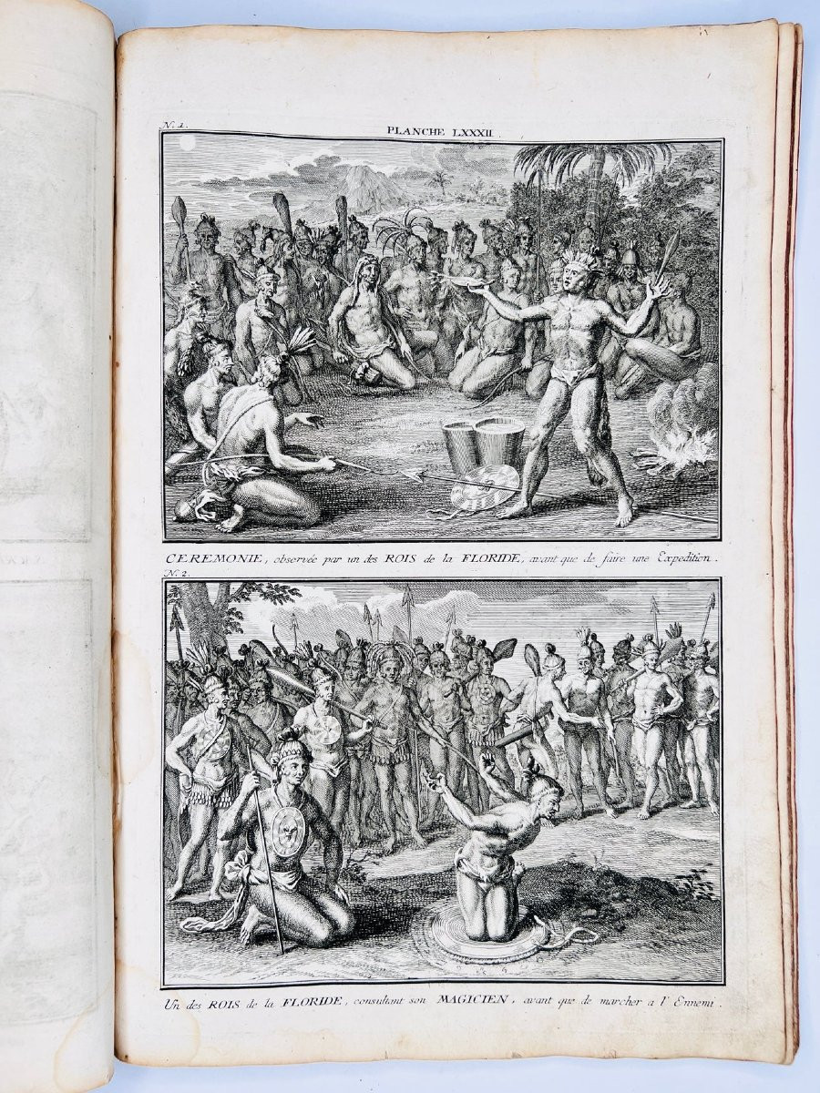 Rituels des Amérindiens 1746 Estampes originales-photo-7