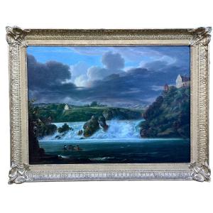 M.neustuck 1811 The Rhine Falls At Schaffuse Oil/canvas