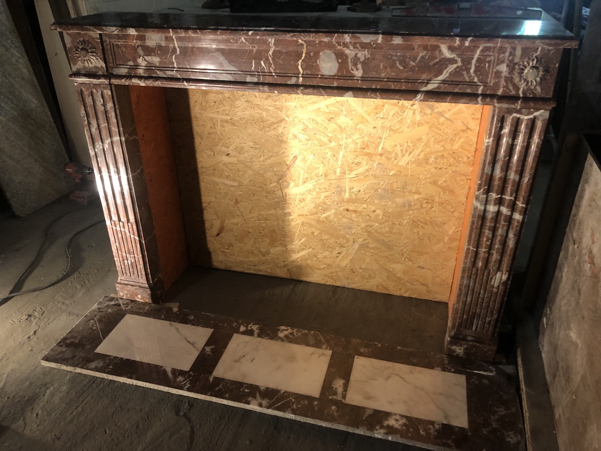 Louis XVI Fireplace In Royal Red Marble