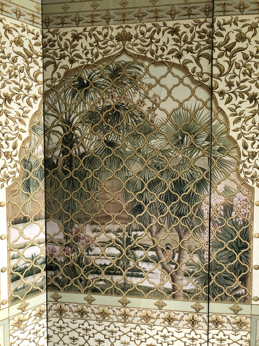 Zuber Home Wallpaper Set: Moorish Scene With Palm Trees And Birds, 3 Panels, 300 X 100 -photo-2