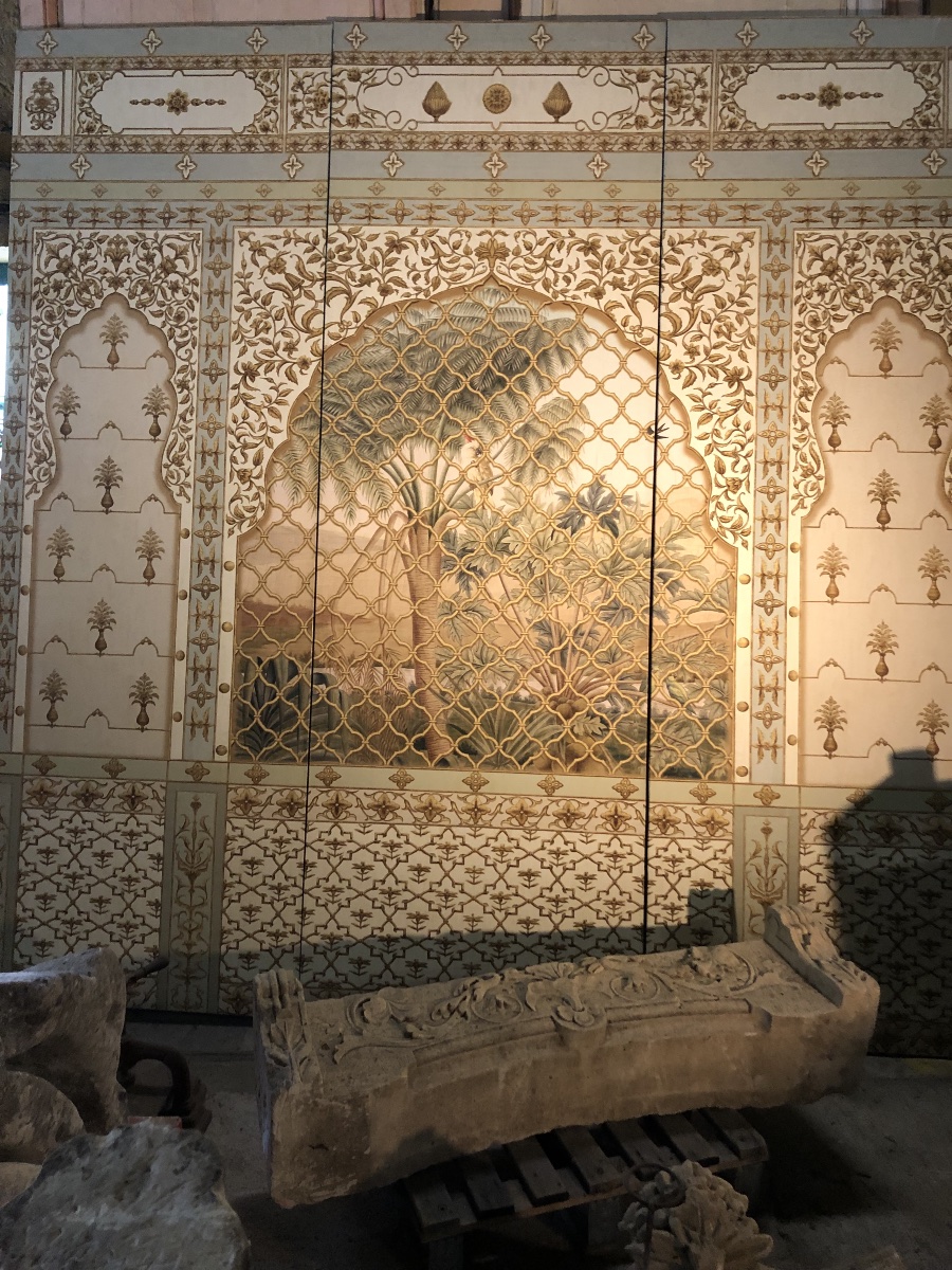 Zuber Home Wallpaper Set: Moorish Scene With Palm Trees And Birds, 3 Panels, 300 X 100 -photo-3