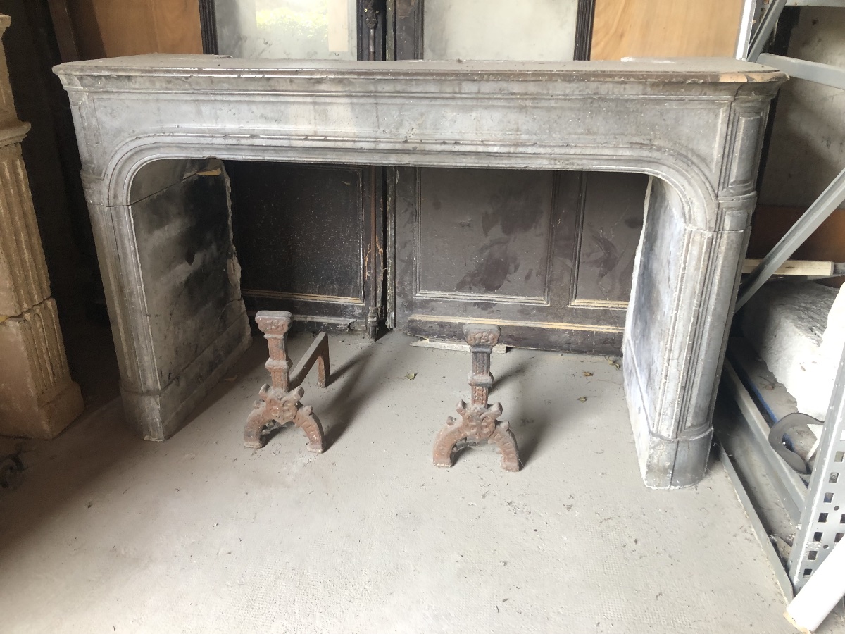 Louis XIV Stone Fireplace 