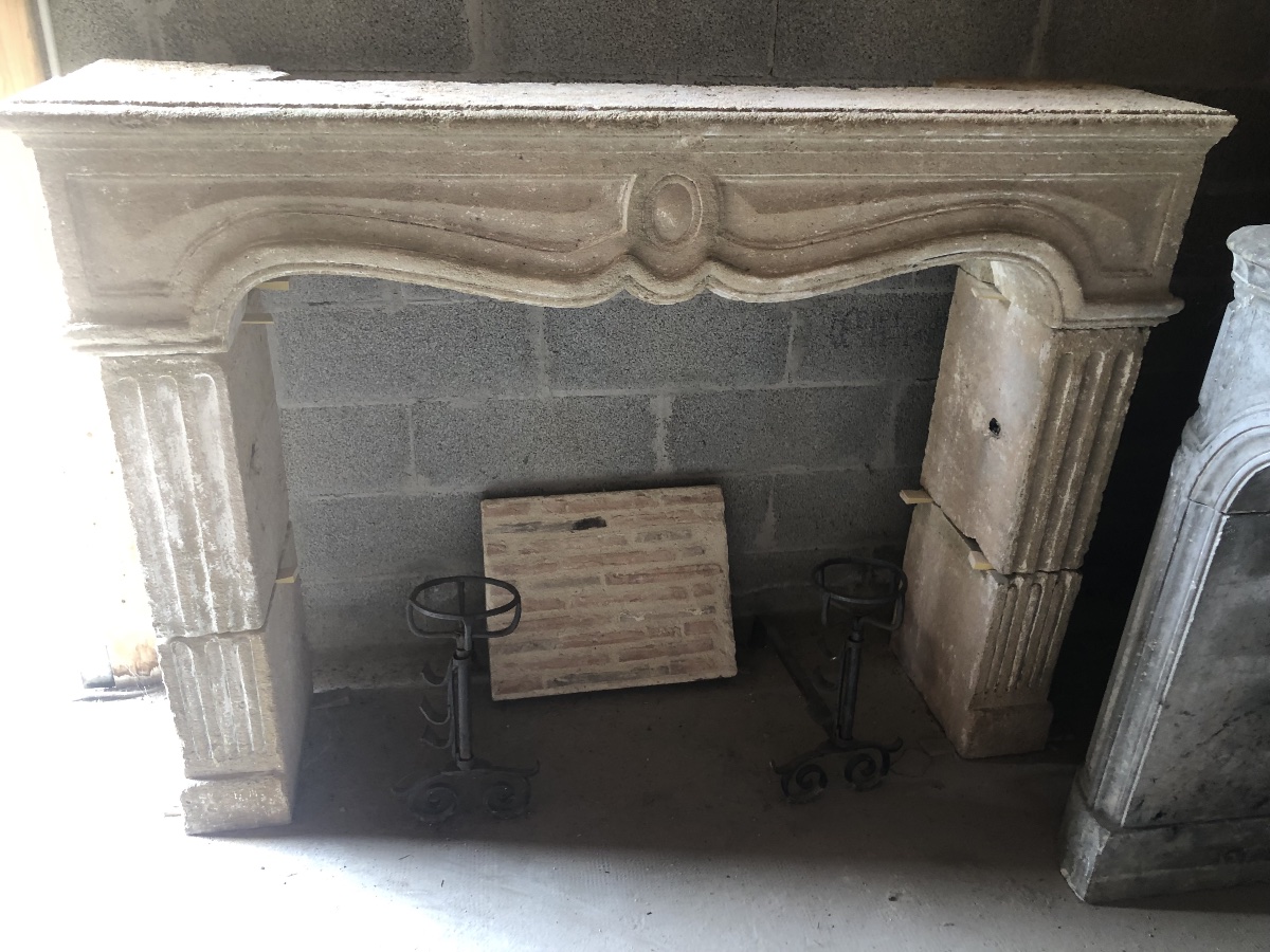 Louis XIV Stone Fireplace 