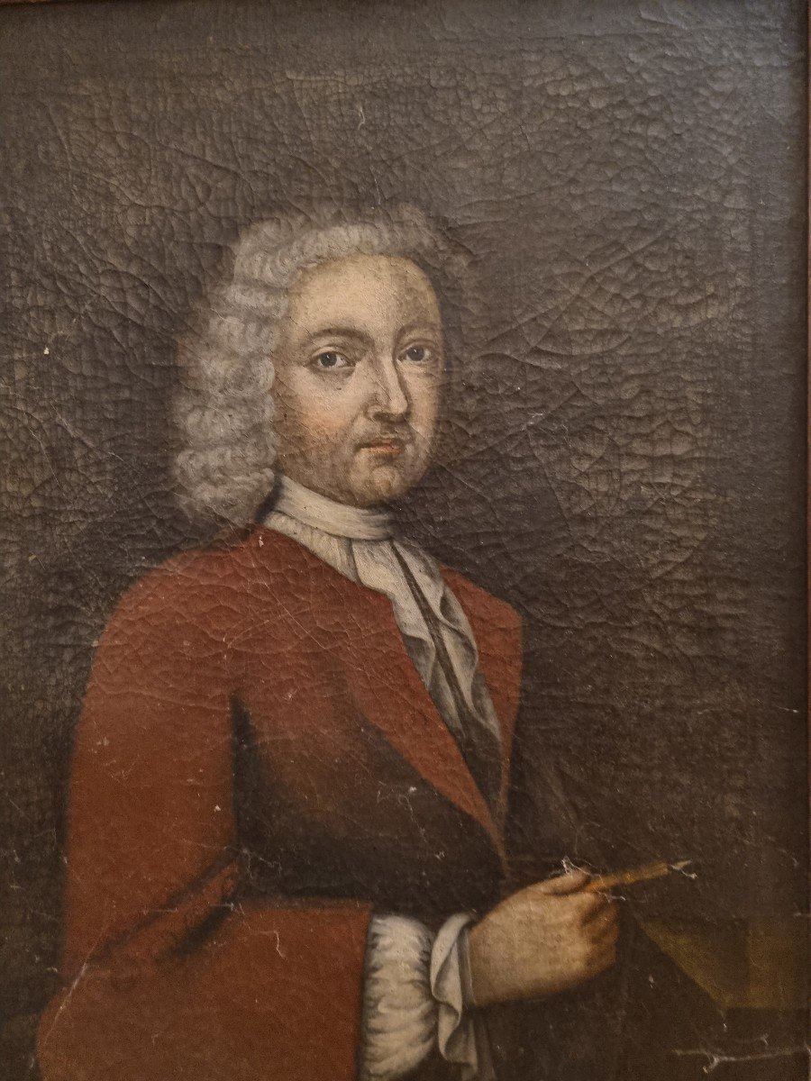 Portrait De Notable écrivain Du XVIII-photo-3