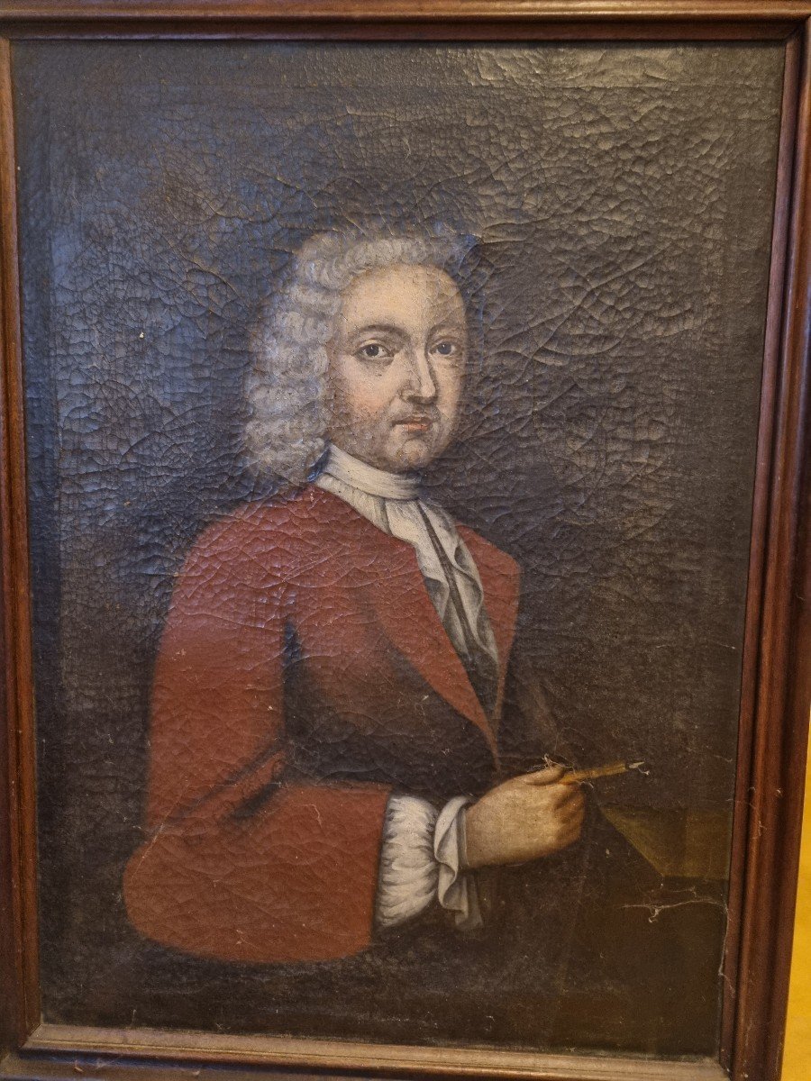 Portrait De Notable écrivain Du XVIII-photo-6