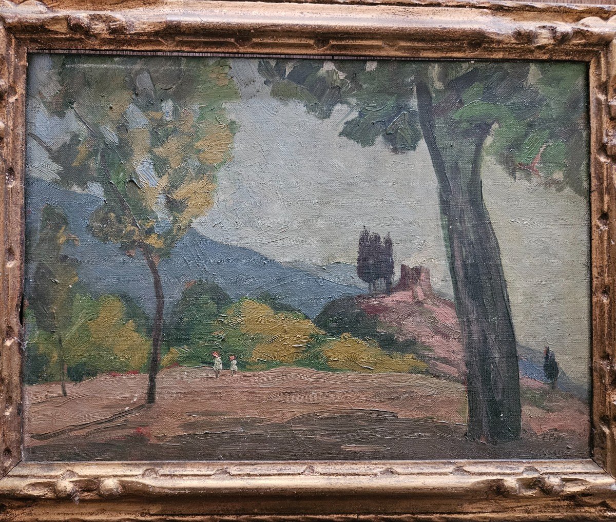 Henri Franck Oil On Canvas Signed And Annotated 1919