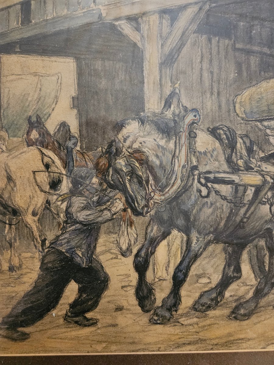 Puechmagre Paire De Dessins Montmartre Chiffonniers et Leurs Chevaux-photo-4