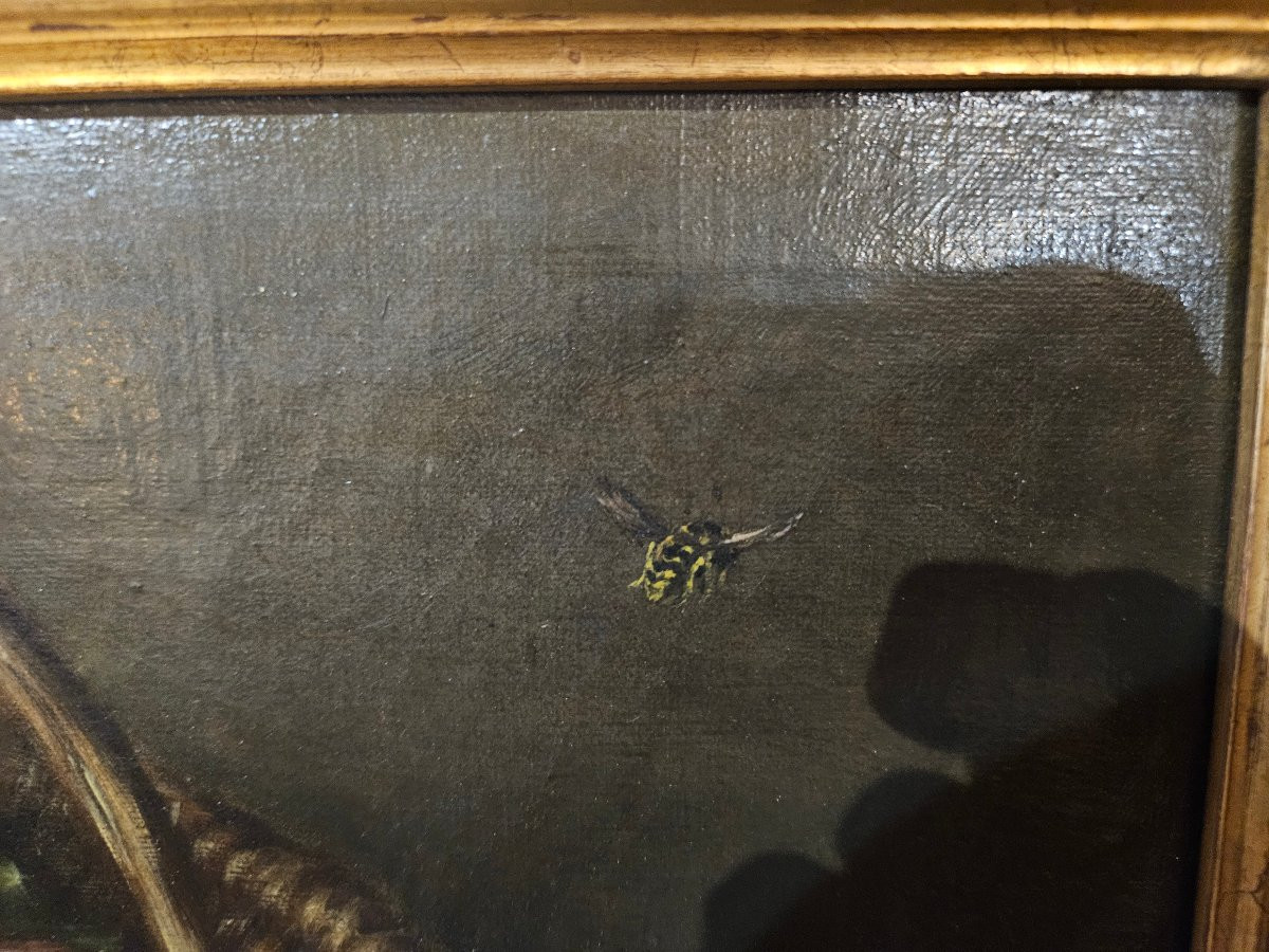 Huile Sur Toile Nature Morte 19ème -photo-5