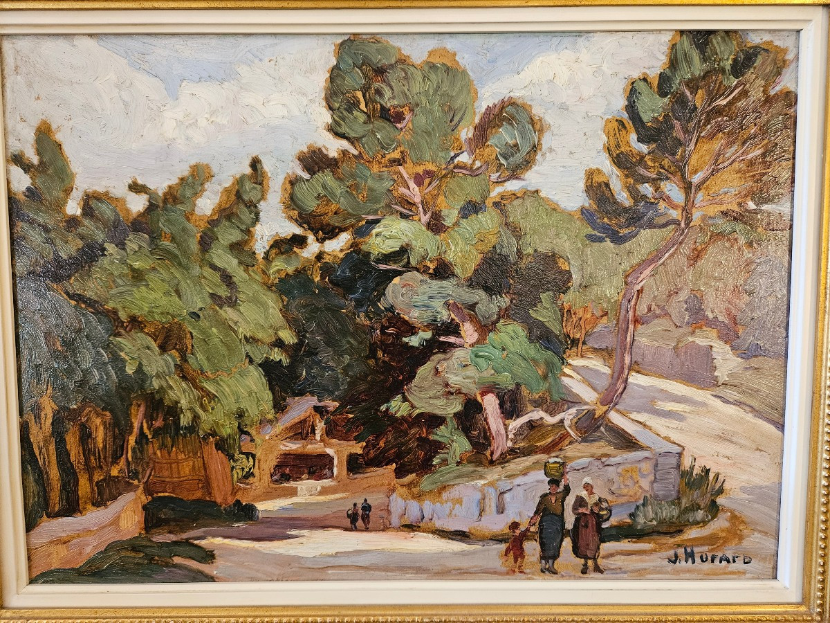 Oil On Panel By Hurard Joseph, View From The South