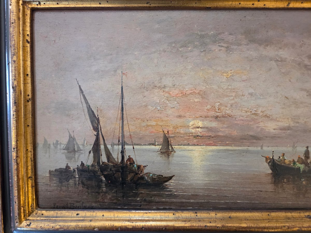 Huile sur panneau marine de Ferdinand Bonheur -photo-4
