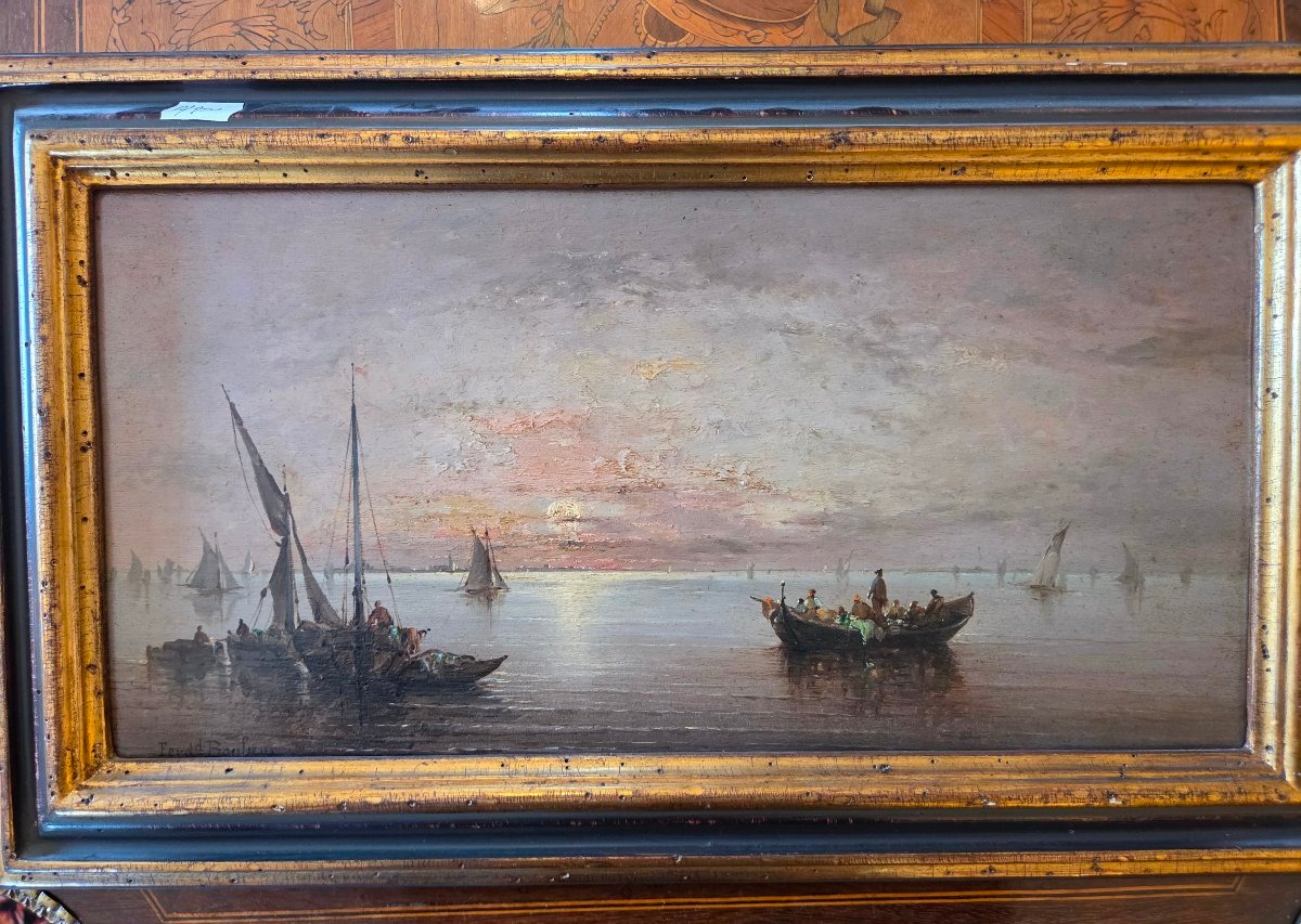Huile sur panneau marine de Ferdinand Bonheur 