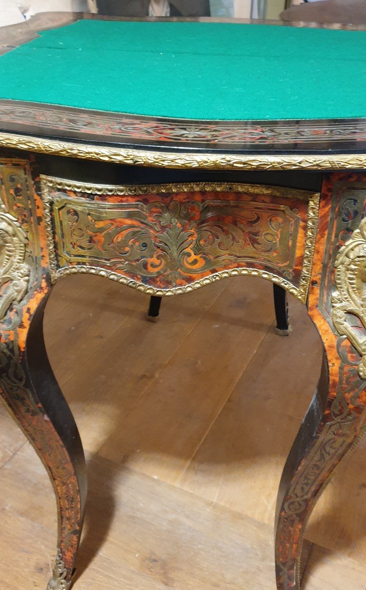 Boulle Napoleon 3 Marquetry Game Table-photo-3