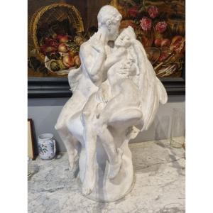 Original Plaster By Gustave Suchetet For The Love Nest Statue At La Roche Sur Yon