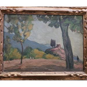 Henri Franck Oil On Canvas Signed And Annotated 1919
