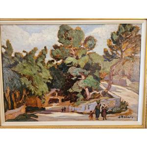 Huile sur panneau de Hurard Joseph vue du sud