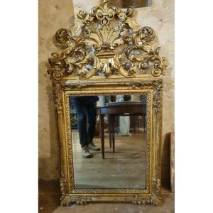 18th Century Mirror In Golden Wood