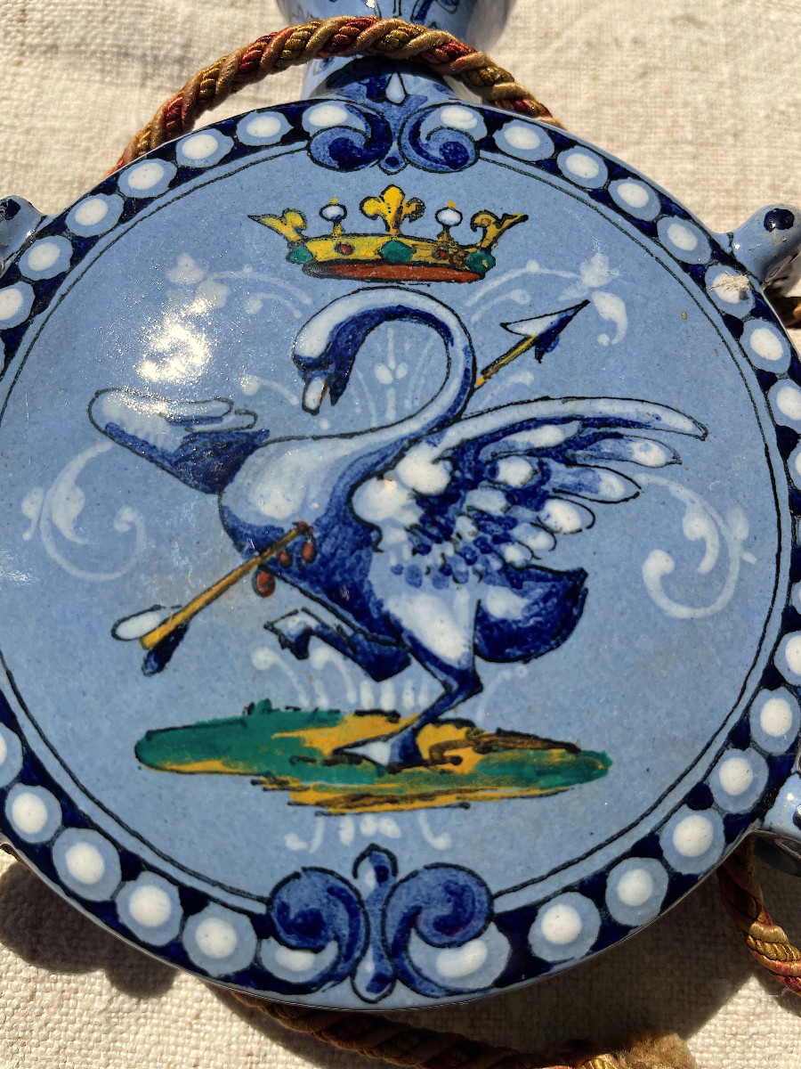 Petite gourde en faience de Blois célébrant Claude France fin 19 eme début 20 eme-photo-4