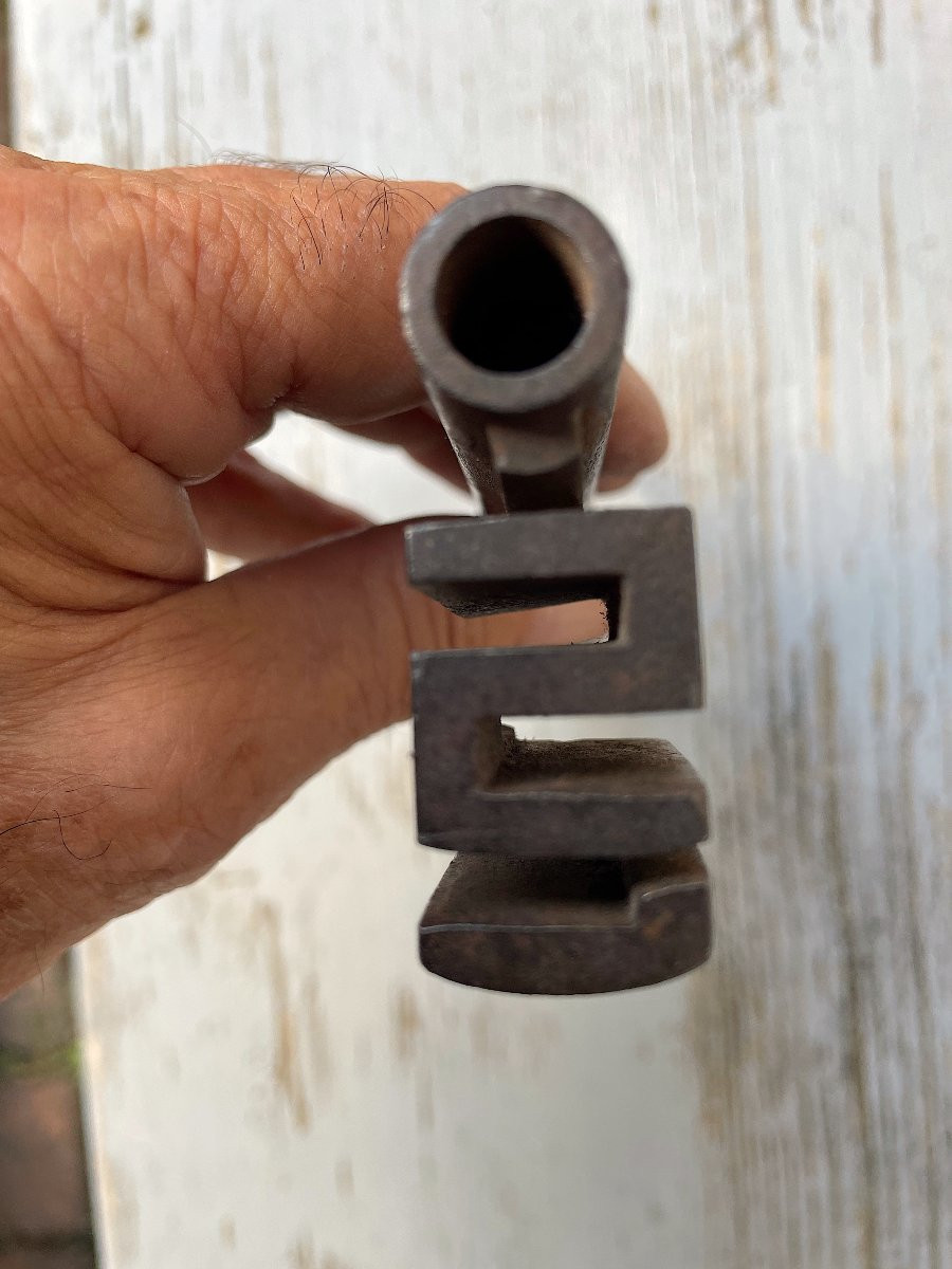 Large Castle Or Church Key In Wrought Iron, Late 18th Century-photo-3