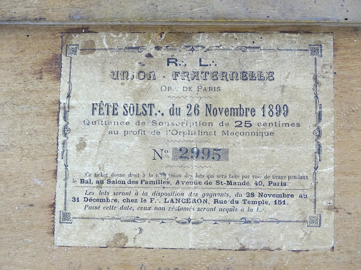 Tapis de jeu gagné à la fête maçonnique du  26 novembre 1899-photo-2