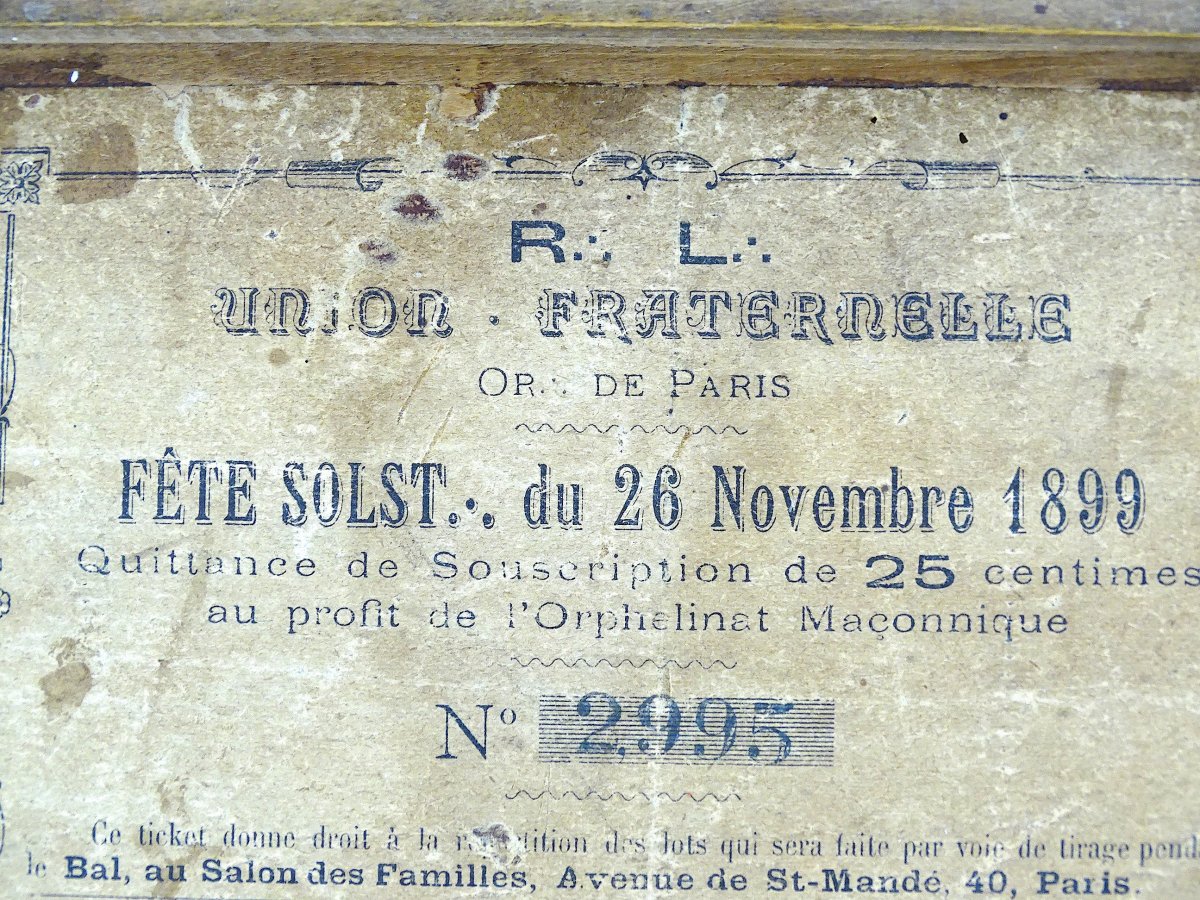 Tapis de jeu gagné à la fête maçonnique du  26 novembre 1899-photo-1