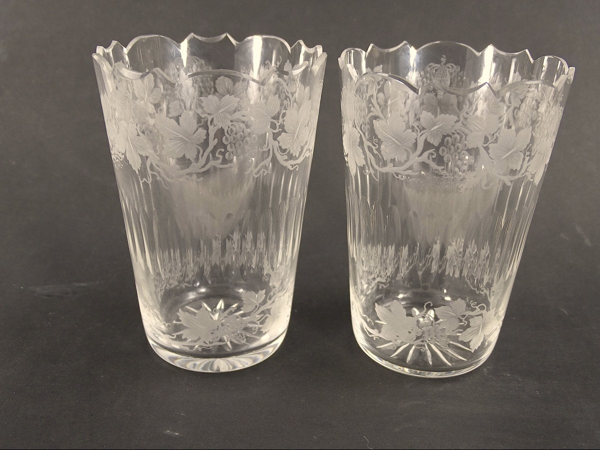 Pair Of Silver Palm Game Cup Holders Under The Empire-photo-5