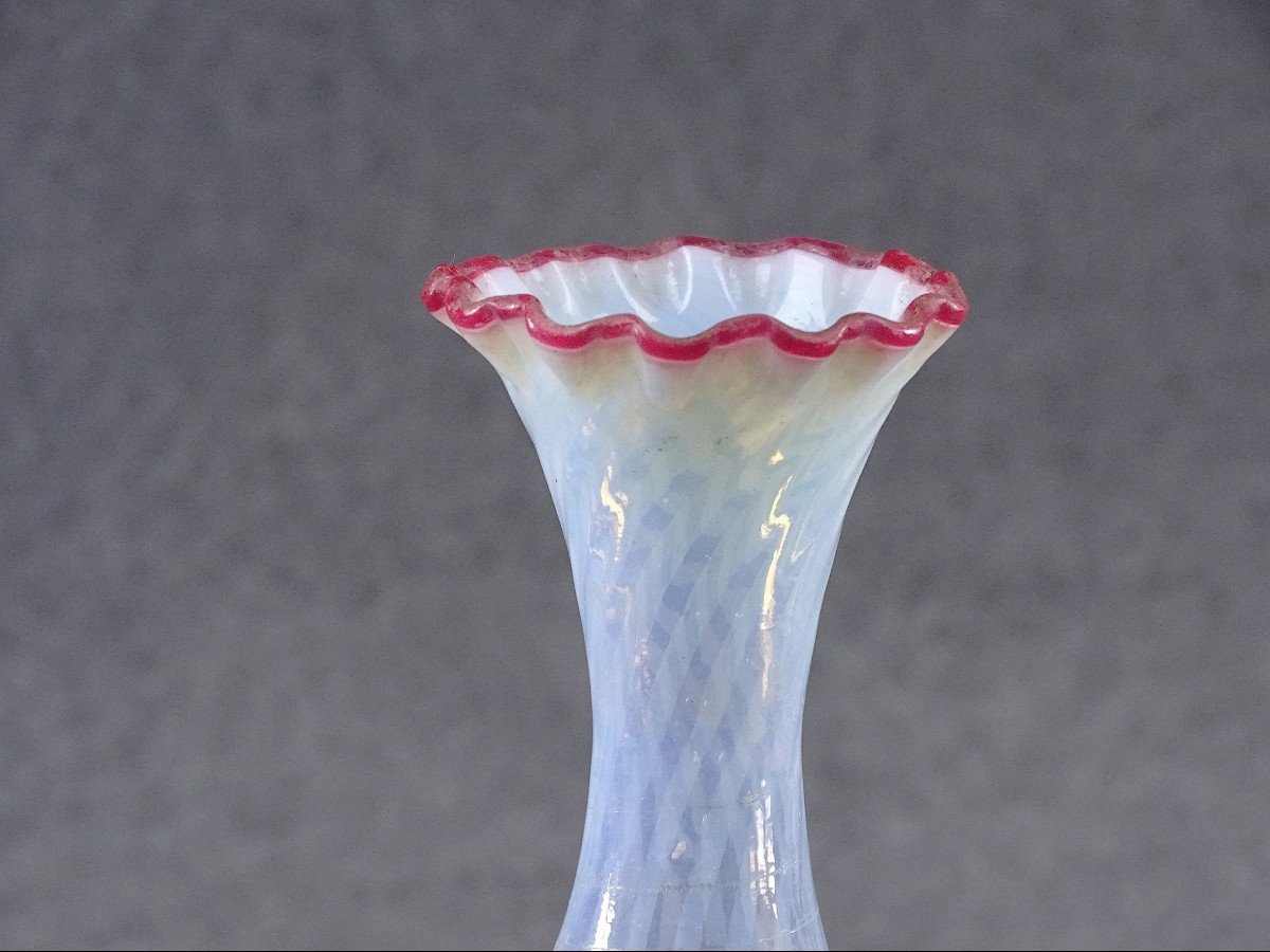 Vase et verre soufflés de couleur d'époque restauration-photo-2