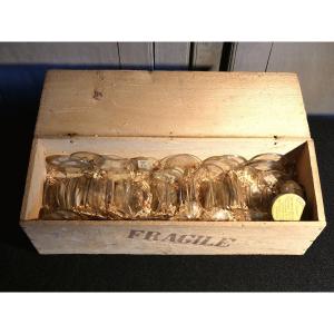 Mineral Glass Box Of Old Watch Glasses