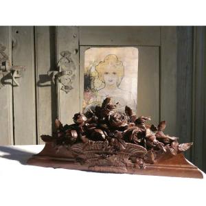 Late 19th Century Carved Mahogany Image Holder.