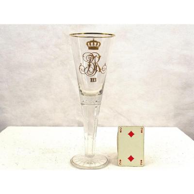 Large Royal Ceremonial Flute In Bohemian Crystal From The End Of The 19th Century