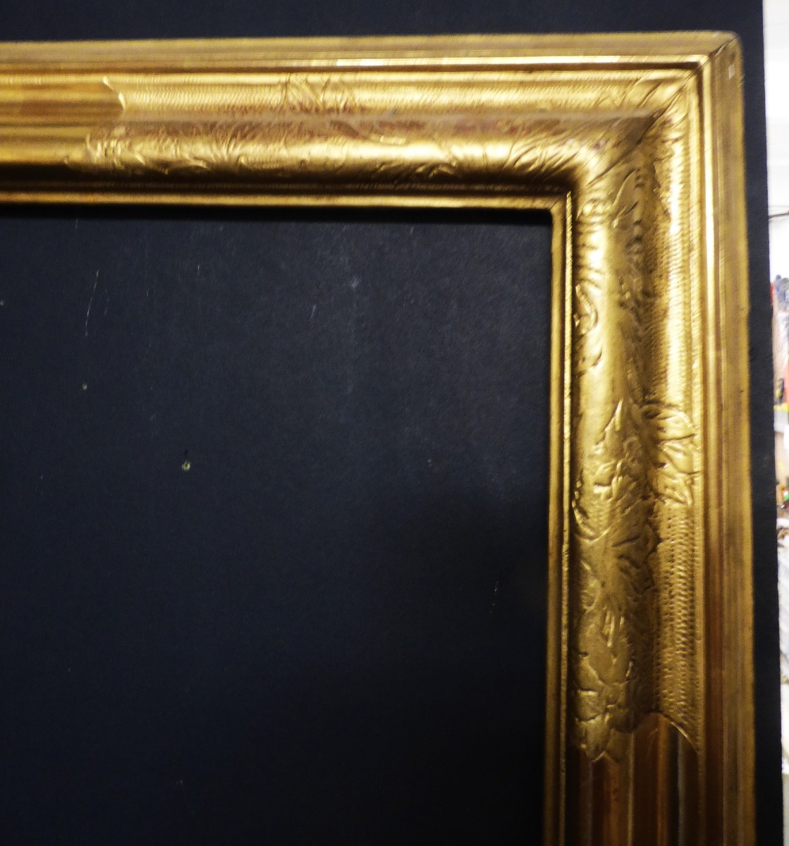 Grand cadre en bois doré fin 18ème-photo-3