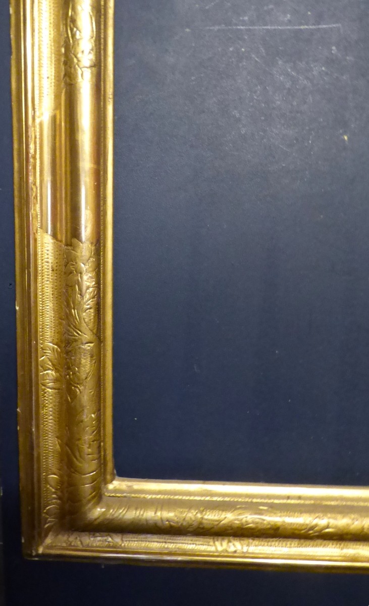 Grand cadre en bois doré fin 18ème-photo-4