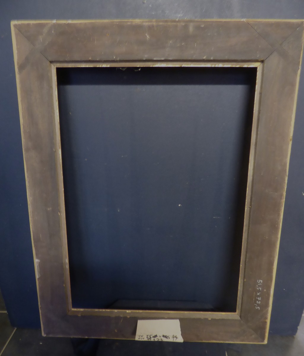 Cadre époque 19ème en bois et stuc doré-photo-4