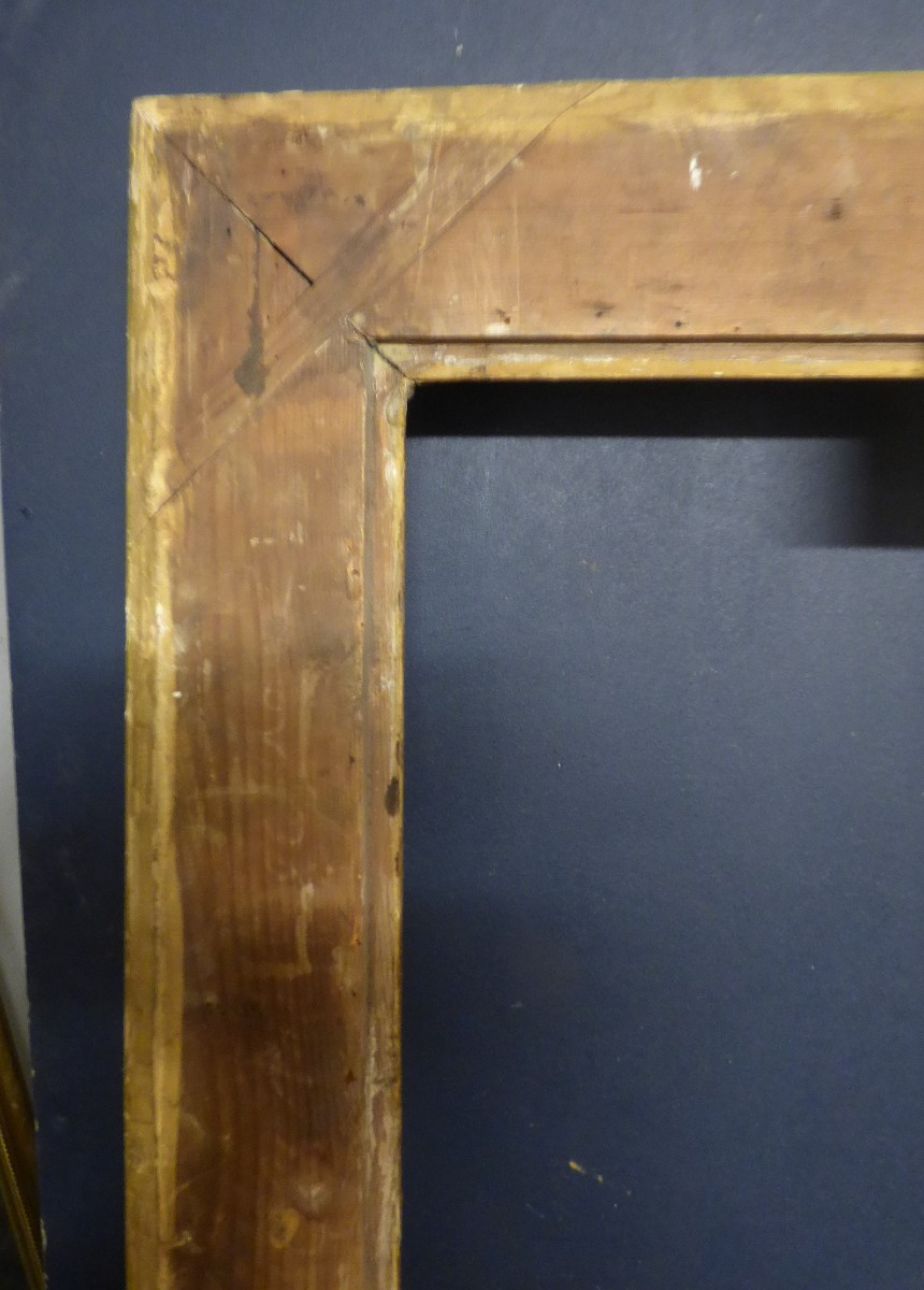 Grand cadre en bois et stuc doré époque 19ème-photo-1