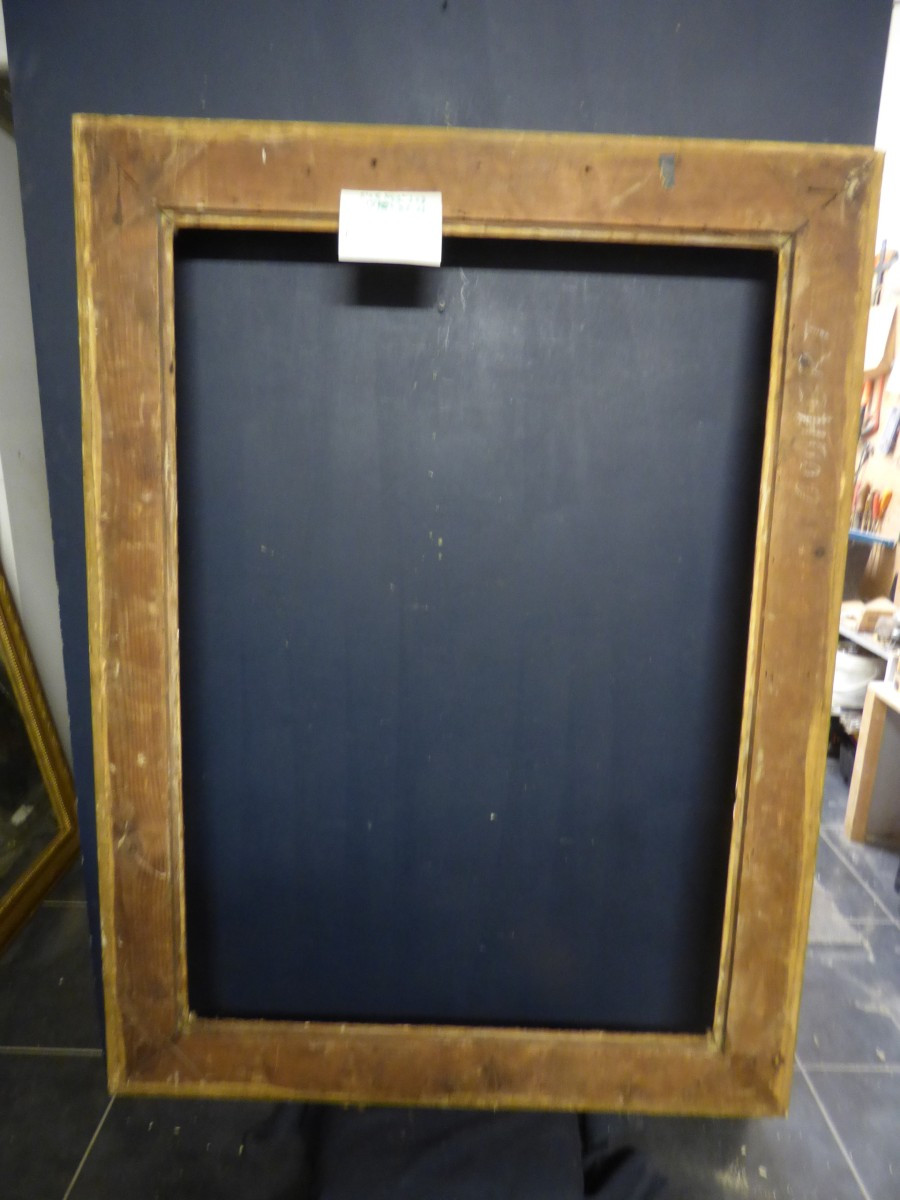 Grand cadre en bois et stuc doré époque 19ème-photo-2