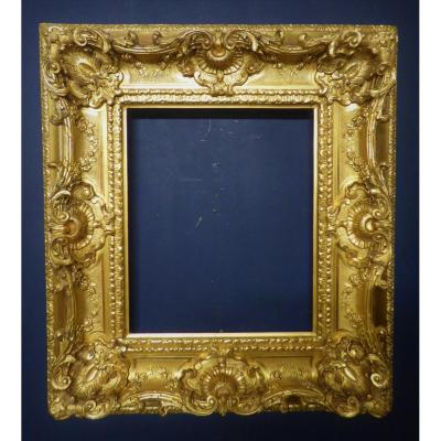 19th Century Wood And Golden Stucco Frame