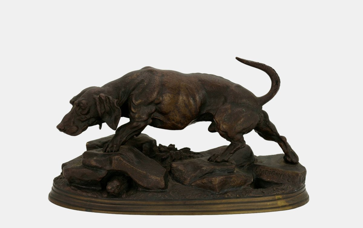 Jules Moigniez (1835-1894), Hunting Dog On The Prowl, C. 1880 / - Following The Trail -