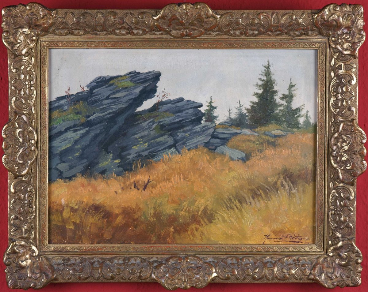Heinz Roder (1895-1965), Paysage De Moyenne Montagne / - Le Secret d'Un Lieu Insignifiant --photo-2
