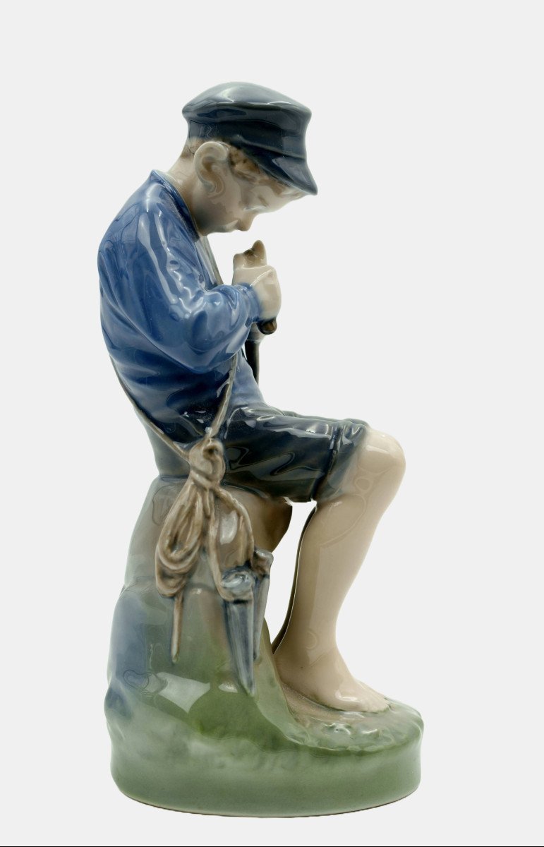 Royal Copenhagen Figurine By Christian Thomsen (1860-1921), Carving Boy-photo-4