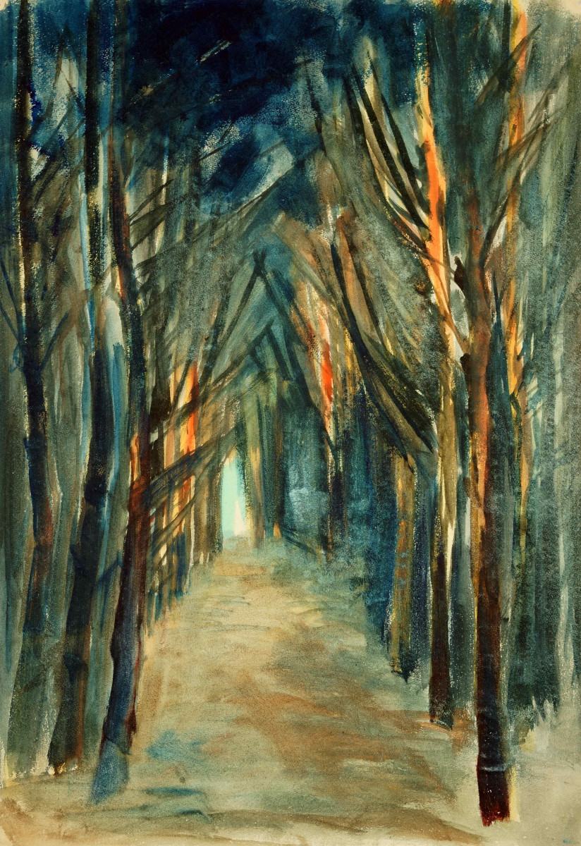 Seidel, Herbert (1906-1974), Landscape Verso Forest Interior, C. 1950-photo-2