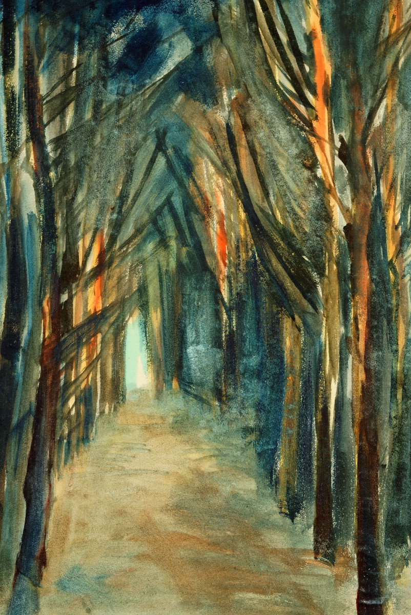 Seidel, Herbert (1906-1974), Landscape Verso Forest Interior, C. 1950-photo-3