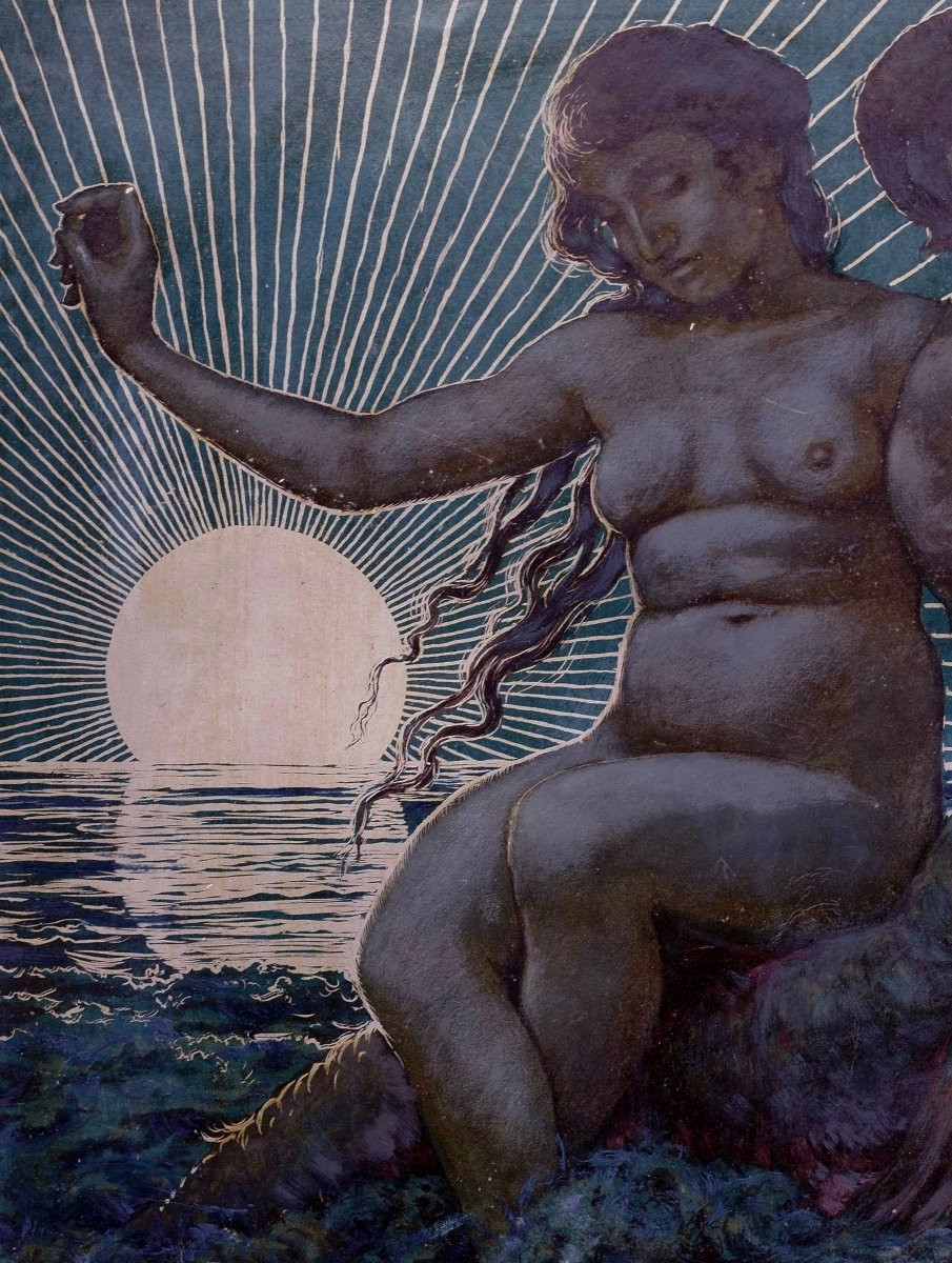Hans Thoma (1839-1924), Triton And Nereide, 1895-photo-2
